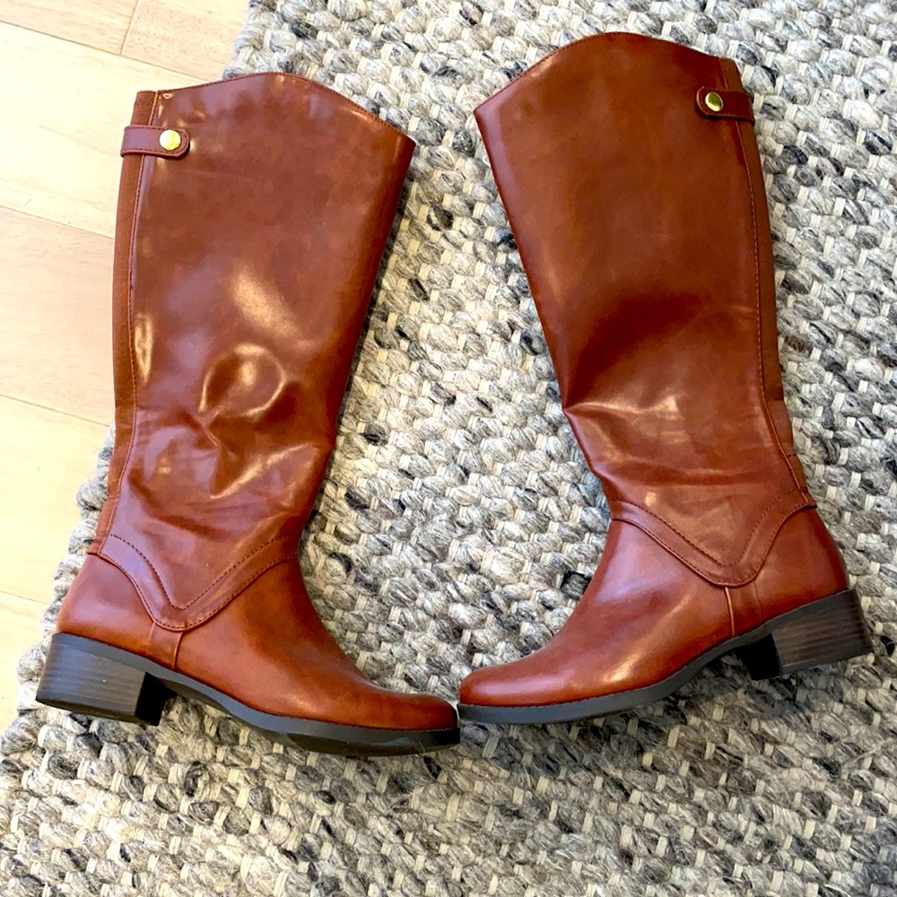 Tall cognac boots